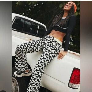 Geometric Black and White Women's Pants